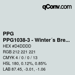 Code couleur: PPG - PPG1038-3 - Winter´s Breath | qconv.com