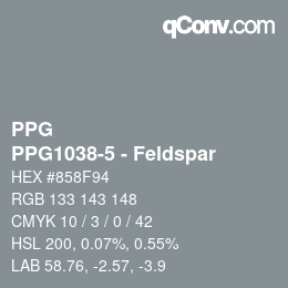 カラーコード: PPG - PPG1038-5 - Feldspar | qconv.com