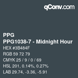 Color code: PPG - PPG1038-7 - Midnight Hour | qconv.com