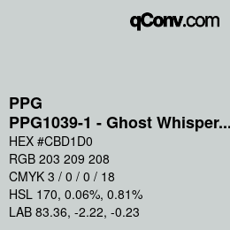 Color code: PPG - PPG1039-1 - Ghost Whisperer | qconv.com