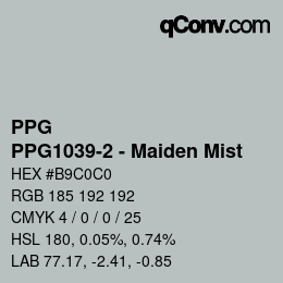Color code: PPG - PPG1039-2 - Maiden Mist | qconv.com