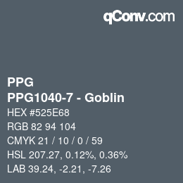 Color code: PPG - PPG1040-7 - Goblin | qconv.com