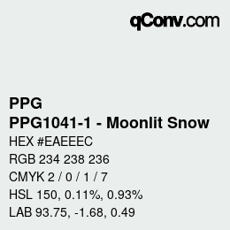 Color code: PPG - PPG1041-1 - Moonlit Snow | qconv.com