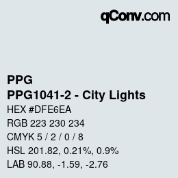 Color code: PPG - PPG1041-2 - City Lights | qconv.com