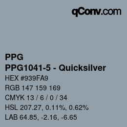 Code couleur: PPG - PPG1041-5 - Quicksilver | qconv.com