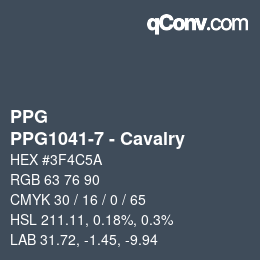 カラーコード: PPG - PPG1041-7 - Cavalry | qconv.com