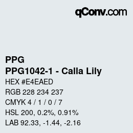 Farbcode: PPG - PPG1042-1 - Calla Lily | qconv.com