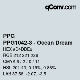 Farbcode: PPG - PPG1042-3 - Ocean Dream | qconv.com