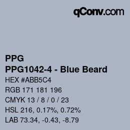 Color code: PPG - PPG1042-4 - Blue Beard | qconv.com