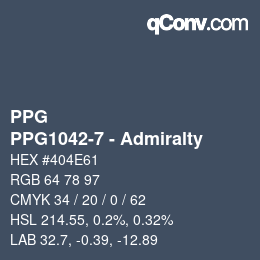 カラーコード: PPG - PPG1042-7 - Admiralty | qconv.com