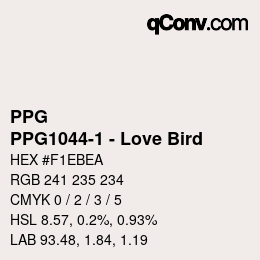カラーコード: PPG - PPG1044-1 - Love Bird | qconv.com