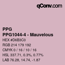 Color code: PPG - PPG1044-4 - Mauvelous | qconv.com