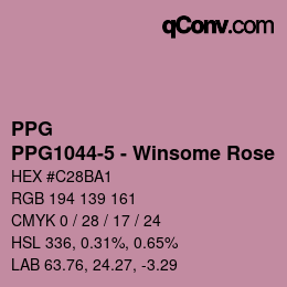 Color code: PPG - PPG1044-5 - Winsome Rose | qconv.com