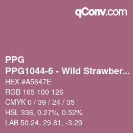 Color code: PPG - PPG1044-6 - Wild Strawberry | qconv.com