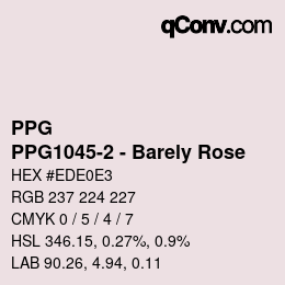 Code couleur: PPG - PPG1045-2 - Barely Rose | qconv.com