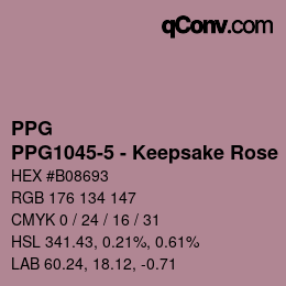 Color code: PPG - PPG1045-5 - Keepsake Rose | qconv.com