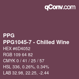 カラーコード: PPG - PPG1045-7 - Chilled Wine | qconv.com
