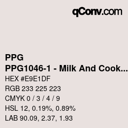 Código de color: PPG - PPG1046-1 - Milk And Cookies | qconv.com
