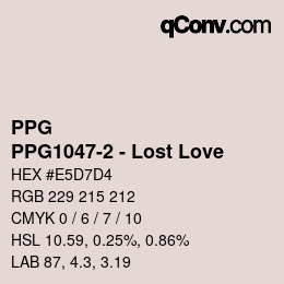 カラーコード: PPG - PPG1047-2 - Lost Love | qconv.com