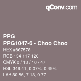 Color code: PPG - PPG1047-6 - Choo Choo | qconv.com