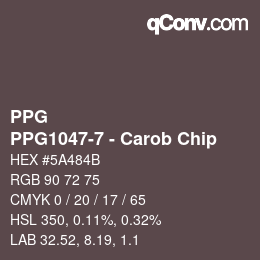カラーコード: PPG - PPG1047-7 - Carob Chip | qconv.com