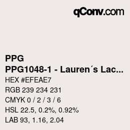 Color code: PPG - PPG1048-1 - Lauren´s Lace | qconv.com