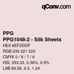 Color code: PPG - PPG1048-2 - Silk Sheets | qconv.com