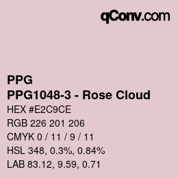 Farbcode: PPG - PPG1048-3 - Rose Cloud | qconv.com
