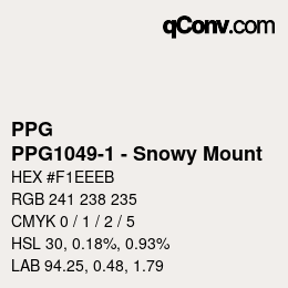 Código de color: PPG - PPG1049-1 - Snowy Mount | qconv.com