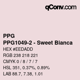 Color code: PPG - PPG1049-2 - Sweet Bianca | qconv.com