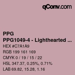 Color code: PPG - PPG1049-4 - Lighthearted Rose | qconv.com