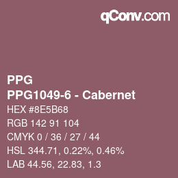 Color code: PPG - PPG1049-6 - Cabernet | qconv.com