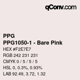 カラーコード: PPG - PPG1050-1 - Bare Pink | qconv.com