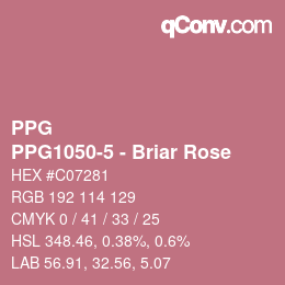 Color code: PPG - PPG1050-5 - Briar Rose | qconv.com
