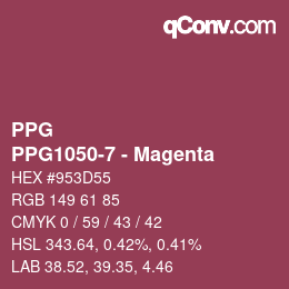 カラーコード: PPG - PPG1050-7 - Magenta | qconv.com