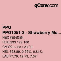 カラーコード: PPG - PPG1051-3 - Strawberry Mousse | qconv.com