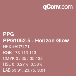 Color code: PPG - PPG1052-5 - Horizon Glow | qconv.com