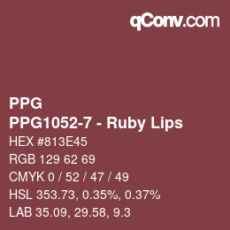 Código de color: PPG - PPG1052-7 - Ruby Lips | qconv.com
