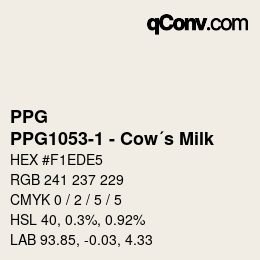 カラーコード: PPG - PPG1053-1 - Cow´s Milk | qconv.com