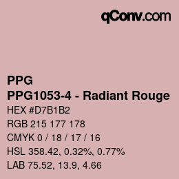 Color code: PPG - PPG1053-4 - Radiant Rouge | qconv.com