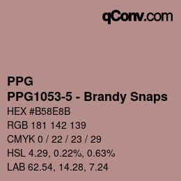 カラーコード: PPG - PPG1053-5 - Brandy Snaps | qconv.com