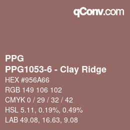 カラーコード: PPG - PPG1053-6 - Clay Ridge | qconv.com