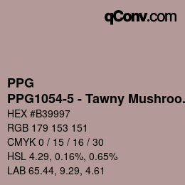 カラーコード: PPG - PPG1054-5 - Tawny Mushroom | qconv.com