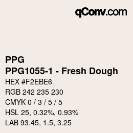 Color code: PPG - PPG1055-1 - Fresh Dough | qconv.com