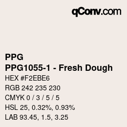 カラーコード: PPG - PPG1055-1 - Fresh Dough | qconv.com