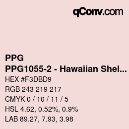 カラーコード: PPG - PPG1055-2 - Hawaiian Shell | qconv.com