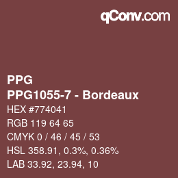 Color code: PPG - PPG1055-7 - Bordeaux | qconv.com
