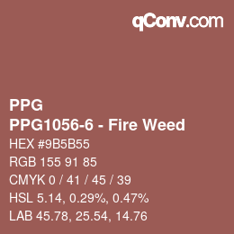 Color code: PPG - PPG1056-6 - Fire Weed | qconv.com