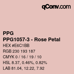 Color code: PPG - PPG1057-3 - Rose Petal | qconv.com
