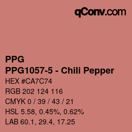 Color code: PPG - PPG1057-5 - Chili Pepper | qconv.com
